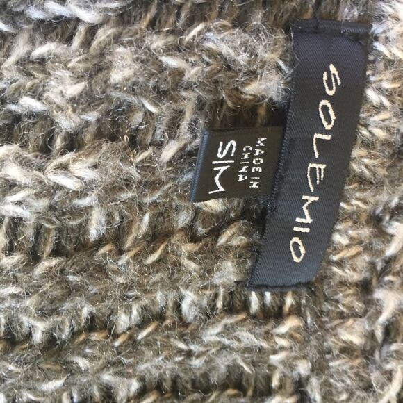 Solemio Water Fall Collar Open Cardigan Sweater Grey Women's‎ Size S/M EUC - Picture 7 of 7